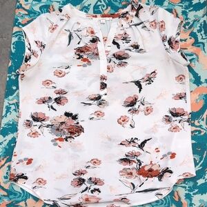Fun 2 Fun Floral Blouse - White and Pink